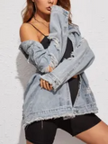 Distressed denim jacket