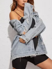 Distressed denim jacket