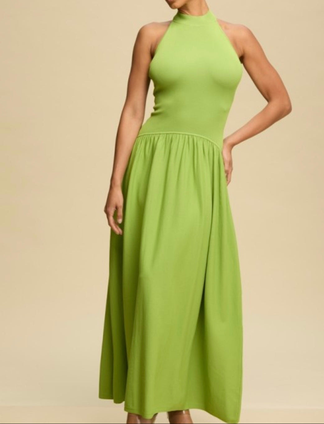 Green maxi skirt