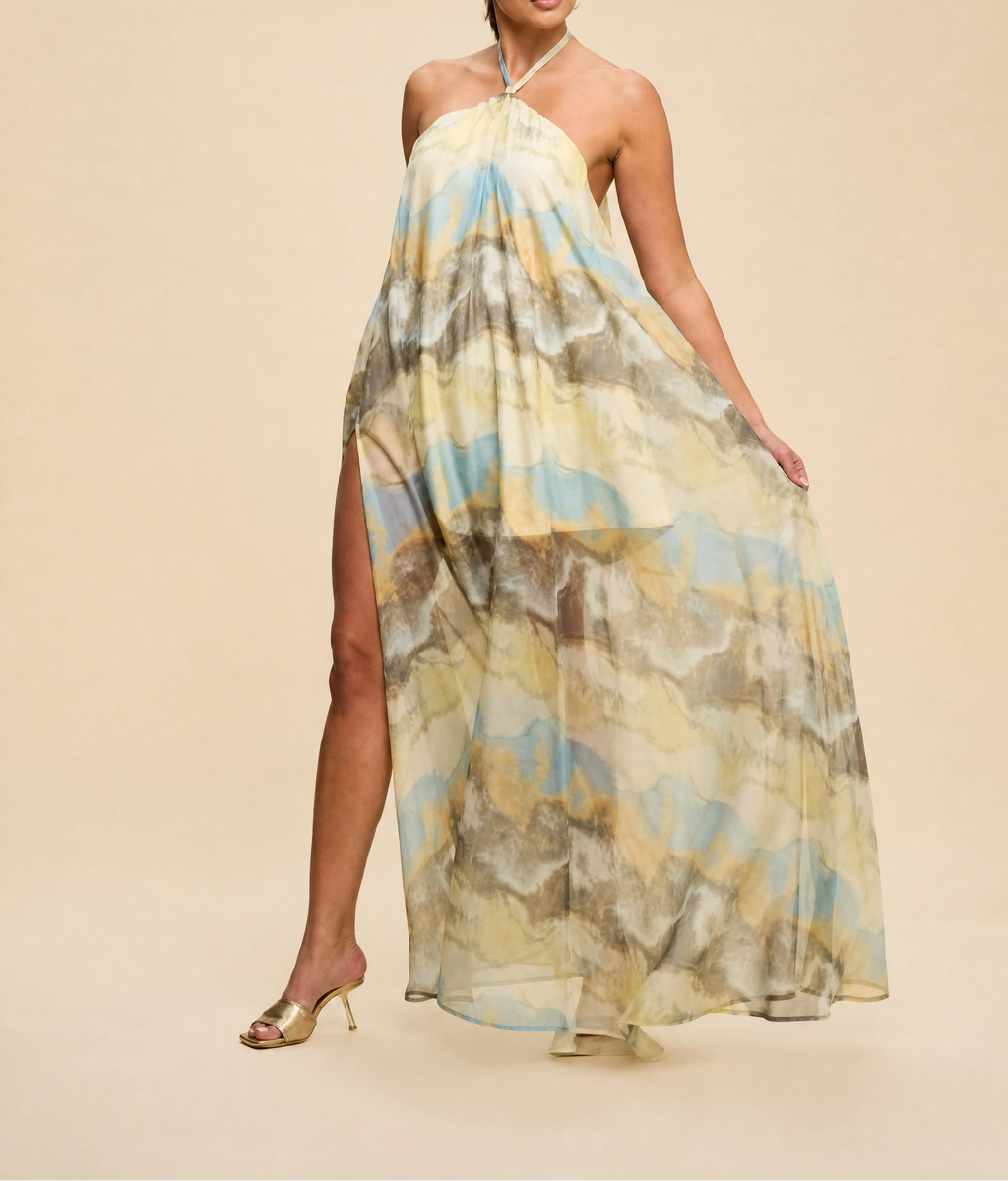 Halter-neck maxi dress