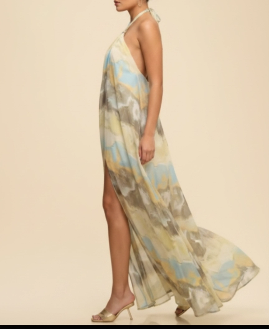 Halter-neck maxi dress