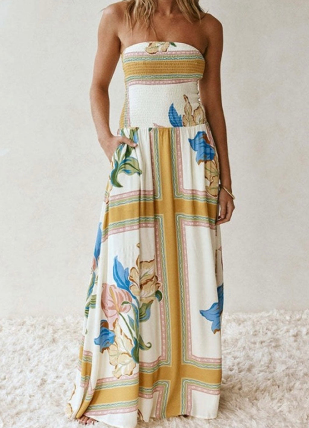 Strapless maxi dress