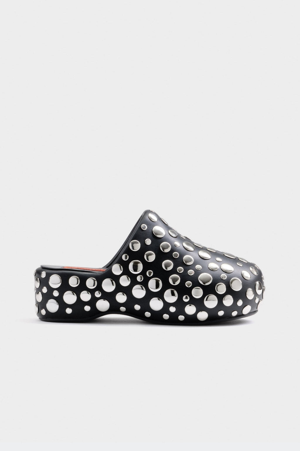 Studded Bubble Clog In Black/Silver
