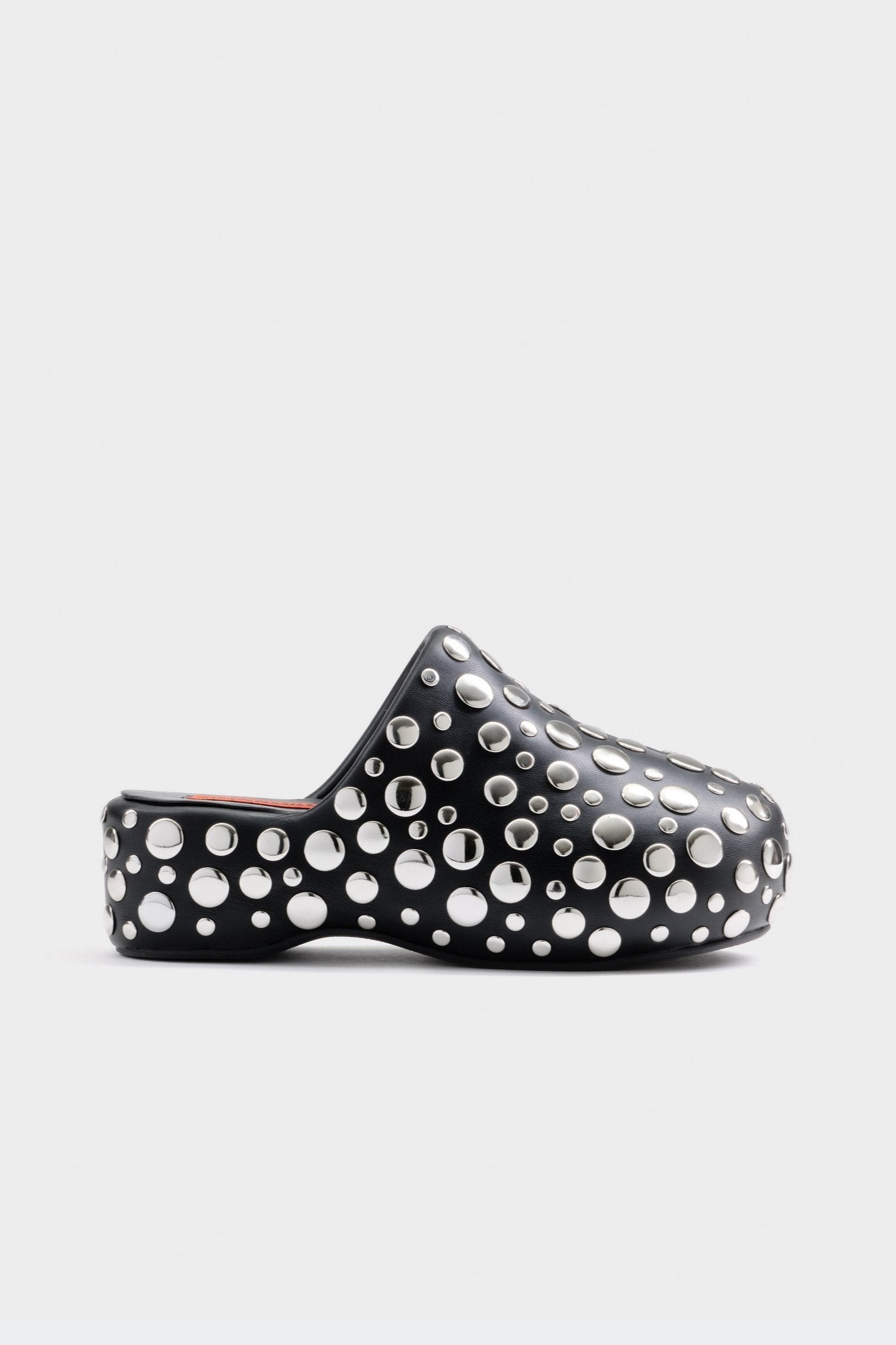 Studded Bubble Clog In Black/Silver