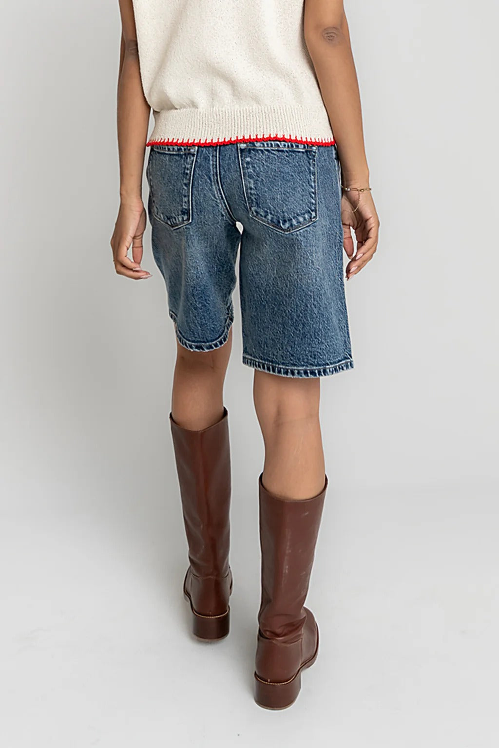 Dark denim shorts