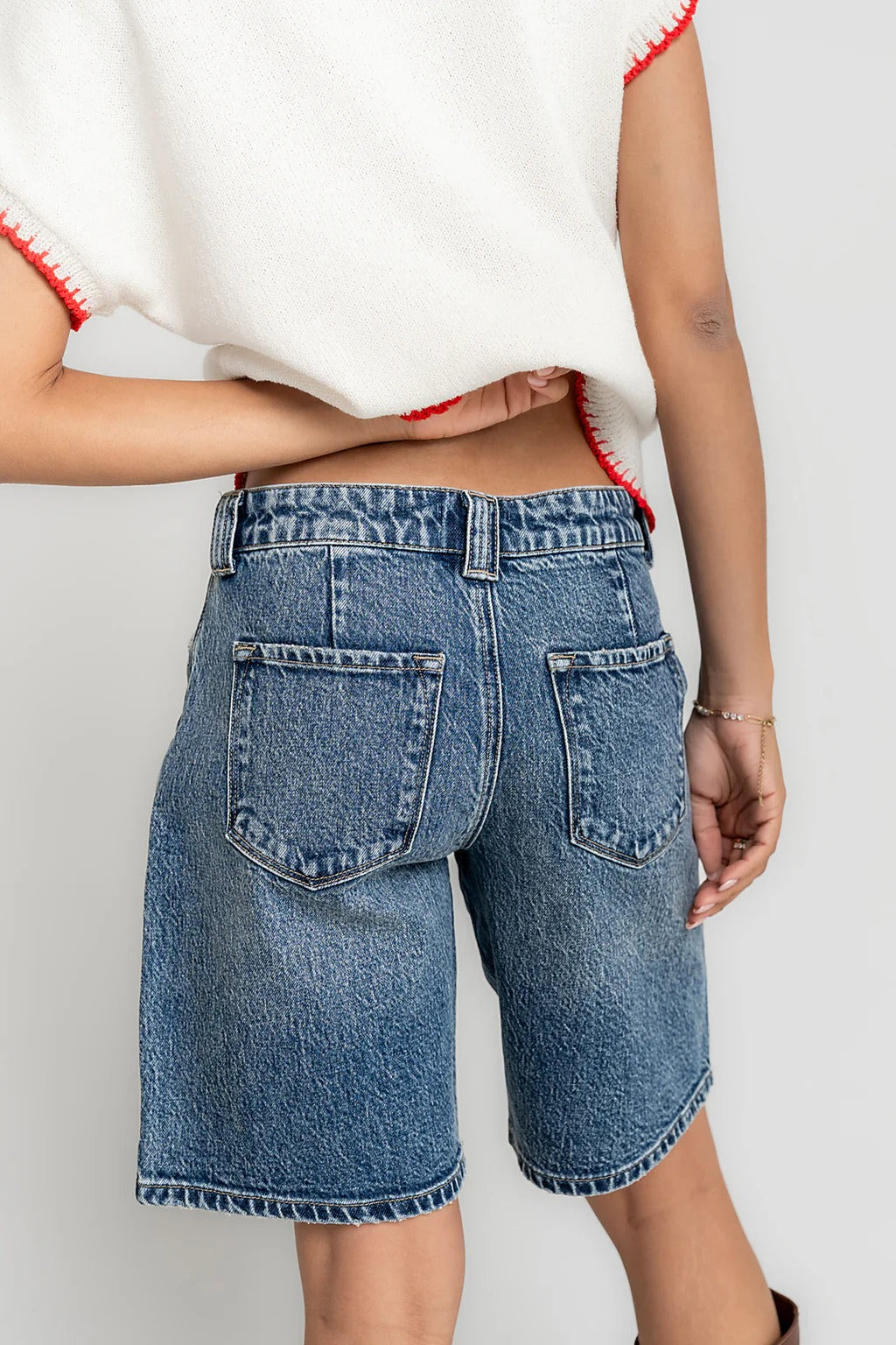Dark denim shorts